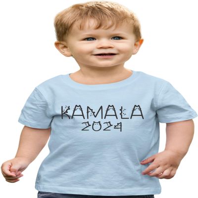 4T Light Blue Toddler Cats Spell Out Kamala Toddler T-Shirt
