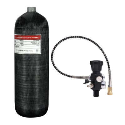 TUXING 4500psi 6.8L Carbon Fiber Air Scuba TankEmpty Bottle Paintball Filling Station with Two Pressure Gauges Up to with 24 Inch High Pressure Hose M18*1.5
