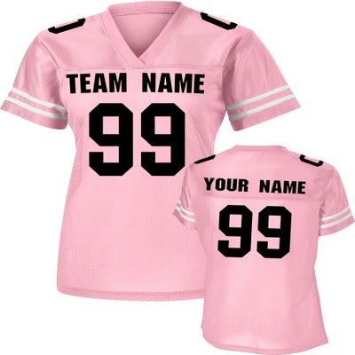 Custom Football Jerseys for Women Team Name & Number (Light Pink-3XL)