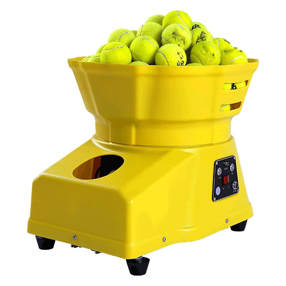 IMOSEI Electronic Tennis Ball Machine, Portable Tennis Thrower/FeederRemote Control, 2-8S Serving Frequency and Stepless Speed Regulation, No Ball Stuck, for Beginners/Kids/Coaches