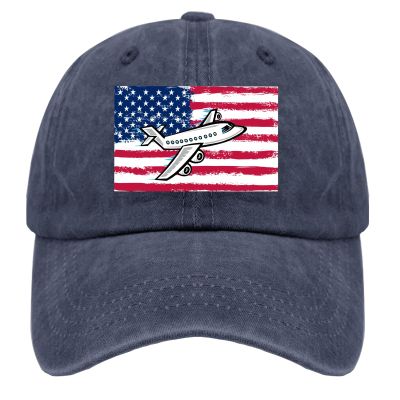 4th of July F 16 Aircraft American Flag Boys Kids Mens Baseball Cap Tennis Cap for Womens Vintage Hats Light Navy Blue
