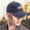 4th of July F 16 Aircraft American Flag Boys Kids Mens Baseball Cap Tennis Cap for Womens Vintage Hats Light Navy Blue view 4
