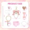 8Pcs Pink Stanley Cup Accessories Set for Stanley Cup 30&40 Oz Tumbler - Silicone Straw Cover Cap and Boot, Letter Charm for Handle, Bow Straw and Charm Decoration, Pearl Water Bottle Handle Strap(F) view 2