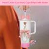 8Pcs Pink Stanley Cup Accessories Set for Stanley Cup 30&40 Oz Tumbler - Silicone Straw Cover Cap and Boot, Letter Charm for Handle, Bow Straw and Charm Decoration, Pearl Water Bottle Handle Strap(F) view 4