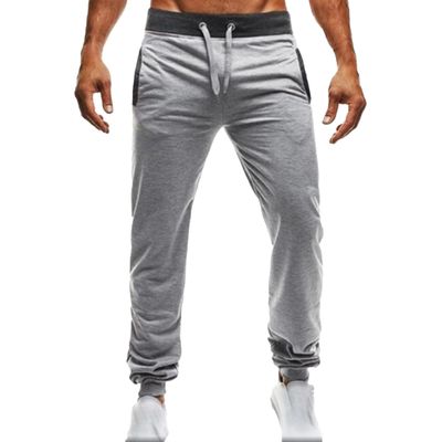 QOAAIE Mens Stretch Cotton Athletic Pants Drawstring Waist Jogger Sweatpants Casual Loose Workout Running Track Pants (Grey,X-Large)
