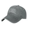 Pet Kitties Whips Shitties Suck Titties Spend Fitties Washed Cotton Vintage Cowboy Baseball Cap Adjustable Men Women Hat Gray view 2
