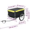 Gecheer Bike Trailer Bike Cargo Trailer Large Cargo Carrier, with Foldable Drawbar, or Traveling and Carrying Stuff, Black and Yellow 143.3 lb Load Capacity Iron view 2