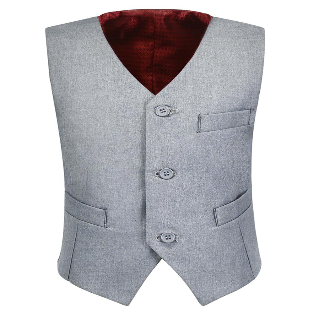 Visaccy Boys' Dress Vests - Formal & Communion Suits, Light Gray Size 20