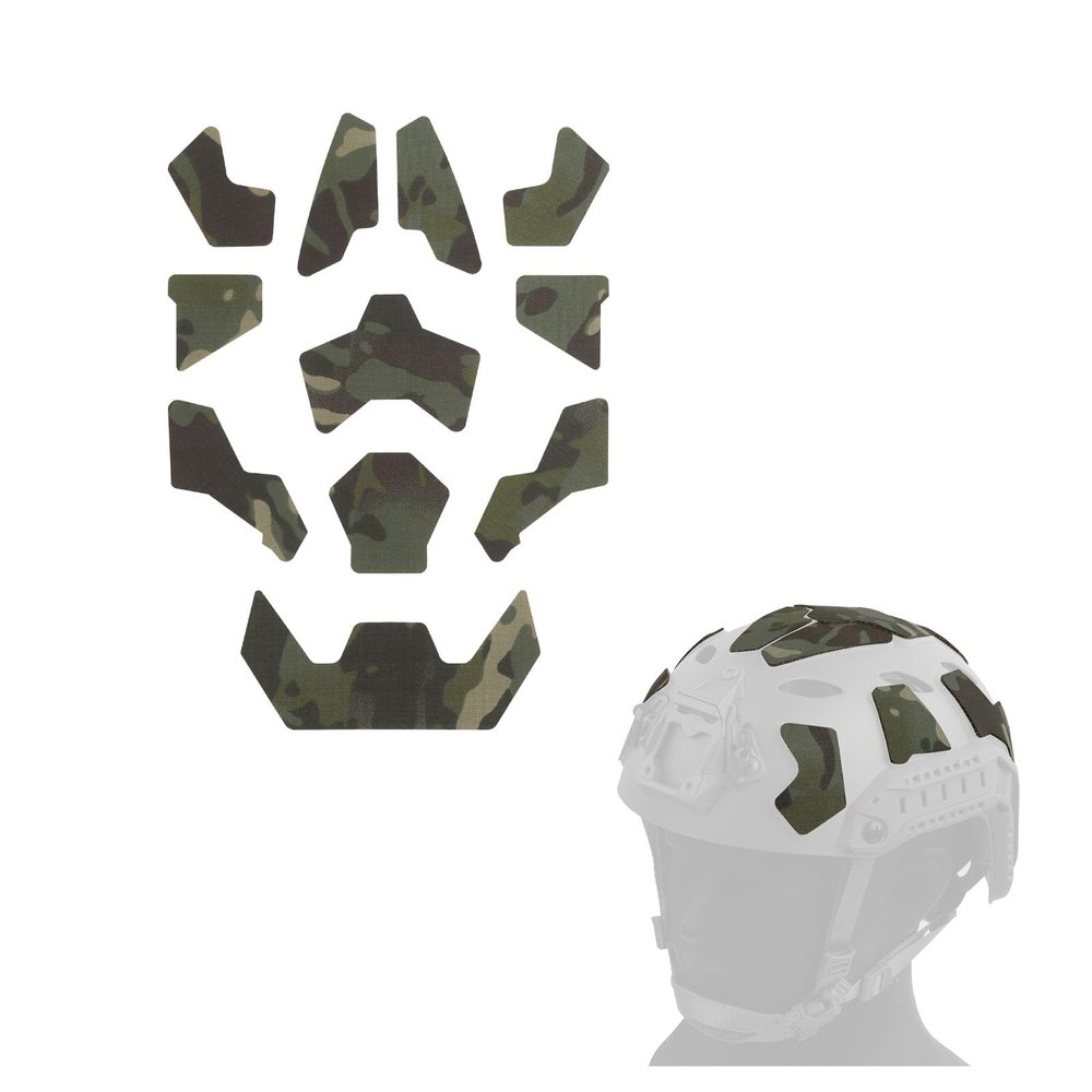 Universal Airsoft Helmet Decorative Sticker DIY Tactical Helmet 11Pcs/Set Helmet Patches Hook Fastener Sticky Helmets Magic Fixed Cable Military Army (RG CAMO)