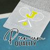 CybGene Embroidered Tennis Towel, Funny Tennis Gift for Men, Women & Lovers, Soft & Absorbent, Gray, Initial C view 3