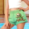 Tongluoye Cute Sloth Shorts for Girls 6-12 Months High Waisted Flowy Shorts Breathable Comfy Summer Shorts with Liner Lounge Active Short Pants Kids Clothing for Swimming, Running Wear view 3