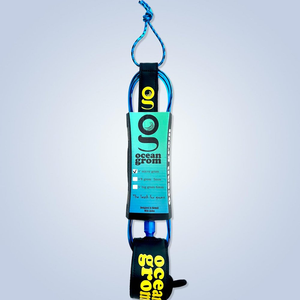 4' Micro Grom Leash Fin - Kids surf Leash