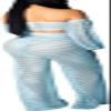 sexycherry Sexy Two Piece Bikini Sets for Women Vacation Blue Off The Shoulder Tube Top Long Straight Pants Cover Ups Swimwear Beach with Bandage(X-Large) view 2