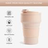 2Pcs Collapsible Cup for Traveling, Collapsible Silicone Travel Cup for Hot and 2 Drinks, Leak Proof Silicone Folding Travel Coffee Mug for Camping & Hiking, BPA Free 12oz Purple&Pink view 2