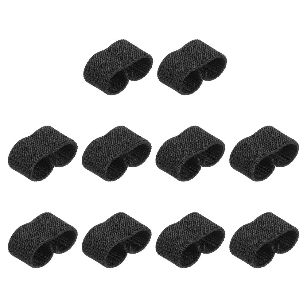 PATIKIL Elastic Belt Keepers, 10 Pack Strap Organizers Web Belt Loop Stays Backpack Strap Holder for 1.6" Wide Belts/Straps, Black