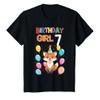 7th Birthday Shirt Girls Fox 7 Years Fox Birthday Girl 7 T-Shirt view 1