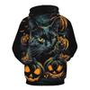 GHUALURU Novel Cat Hoodie Pumpkin Sweatshirts Halloween Hoodies Sweatshirts Costumes for Men Women,Cat Black3,L view 2