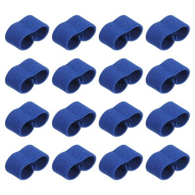 PATIKIL Elastic Belt Keepers, 16 Pack Strap Organizers Web Belt Loop Stays Backpack Strap Holder for 1.6" Wide Belts/Straps, Blue