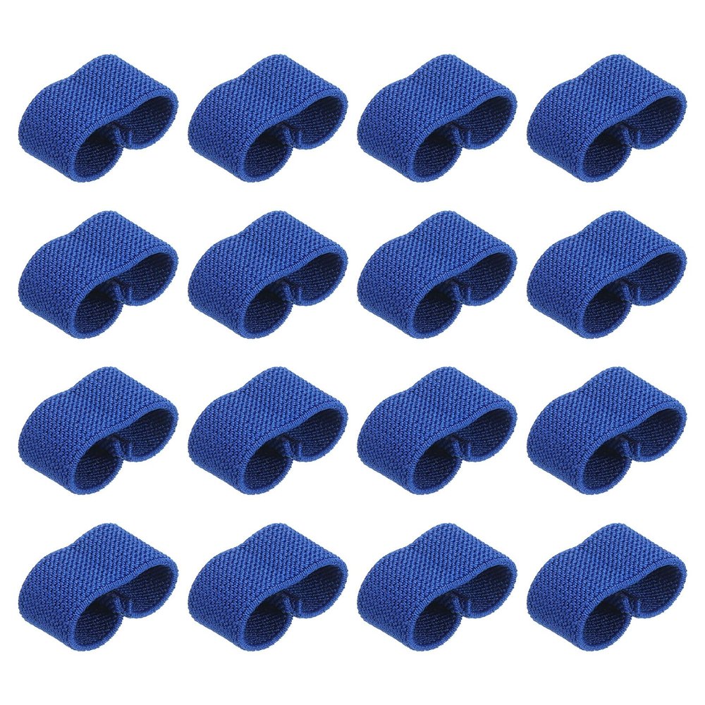 PATIKIL Elastic Belt Keepers, 16 Pack Strap Organizers Web Belt Loop Stays Backpack Strap Holder for 1.6" Wide Belts/Straps, Blue