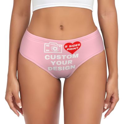 Custom Panties for women Customized Briefs Underwear with Photo Customized Sexy Funny Briefs Underwear for Lover Mom Wife Anniversaries Customize Your Own Image Text 2 Sides Print 3X-Large Pink