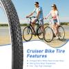 Balinge 2 Pack 20" x 2.125" Folding Replacement Bike Tires for Beach Cruiser BikeBicycle Tires for Commuter BikesWhite WallNon-SlipWhite Wall2Tires & 2 Tubes & 2 Levers view 4