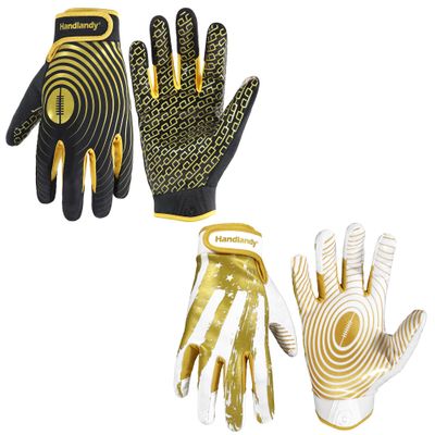 HANDLANDY Bundle - 2 Pairs of Youth Football Gloves, Sticky Wide Receiver Gloves for Kids & Adult,Sticky Wide Receiver Gloves