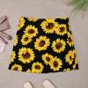 Sunflower Short Skirt Culottes Womens Athletic Skorts Golf Skirts Mini Skirt High Waist Breathable Exercise Skort Black view 3