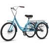 Haibinsuo Adult Tricycle 7 Speeds for Adults, Three Wheel Cruise Bicycle with Dual Chain, 24 Inch Wheels, Three Wheel Bikes with Large Rear Basket for Seniors, Women, Men Atrovirens view 1