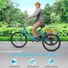 Haibinsuo Adult Tricycle 7 Speeds for Adults, Three Wheel Cruise Bicycle with Dual Chain, 24 Inch Wheels, Three Wheel Bikes with Large Rear Basket for Seniors, Women, Men Atrovirens view 2