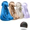 ForceWave 4 Silky Durags and 1 Wave Cap Set for Men Women 360 Waves view 1