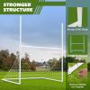 GYMAX Soccer Goal, 2 in 1 Net & Football Goal Post, 65" x 43" Kids Goal Set with Ground Stakes & Fixing Buckles, Quick Assembly UPVC Soccer Goal, Portable Backyard view 3