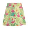 Flamingo Tropical Palm Short Skirt Culottes Womans Athletic Skorts Golf Skirts Tennis Skirts High Waist Breathable Sports Skort Green view 3