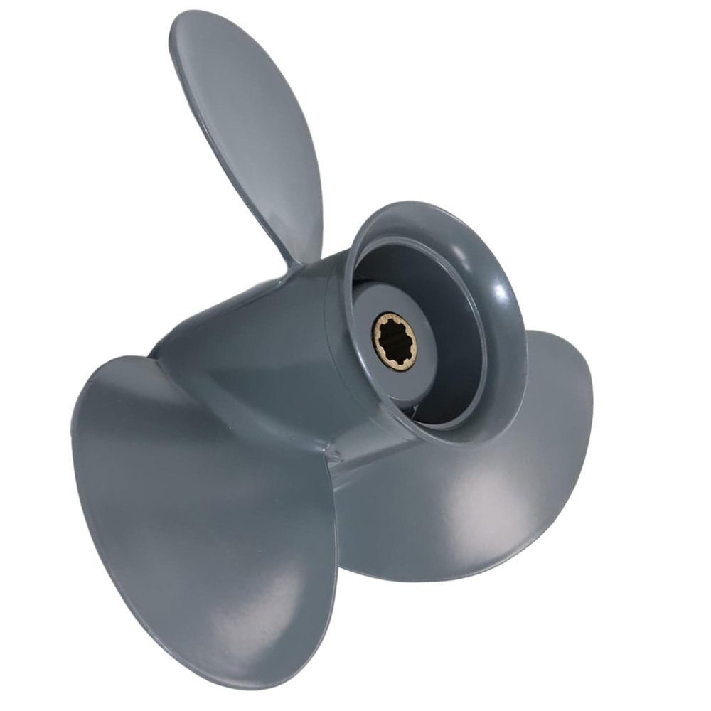 PETUSI Boat Outboard Propeller 9 1/4 x 12 for Honda 8/9.9/15/20 HP Engines, 9 1/4x12 Pitch Aluminum Boat Propeller, 8 Tooth Spline Boat Motor Props, 3 Blades, RH (9.25x12)