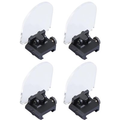 Lancer Tactical Airsoft Foldable Lens Shield Rail Mounted Lens Protector Bulk Airsoft Dot Sight Reflex Scope Screen Protector- 4 Pack (Black)