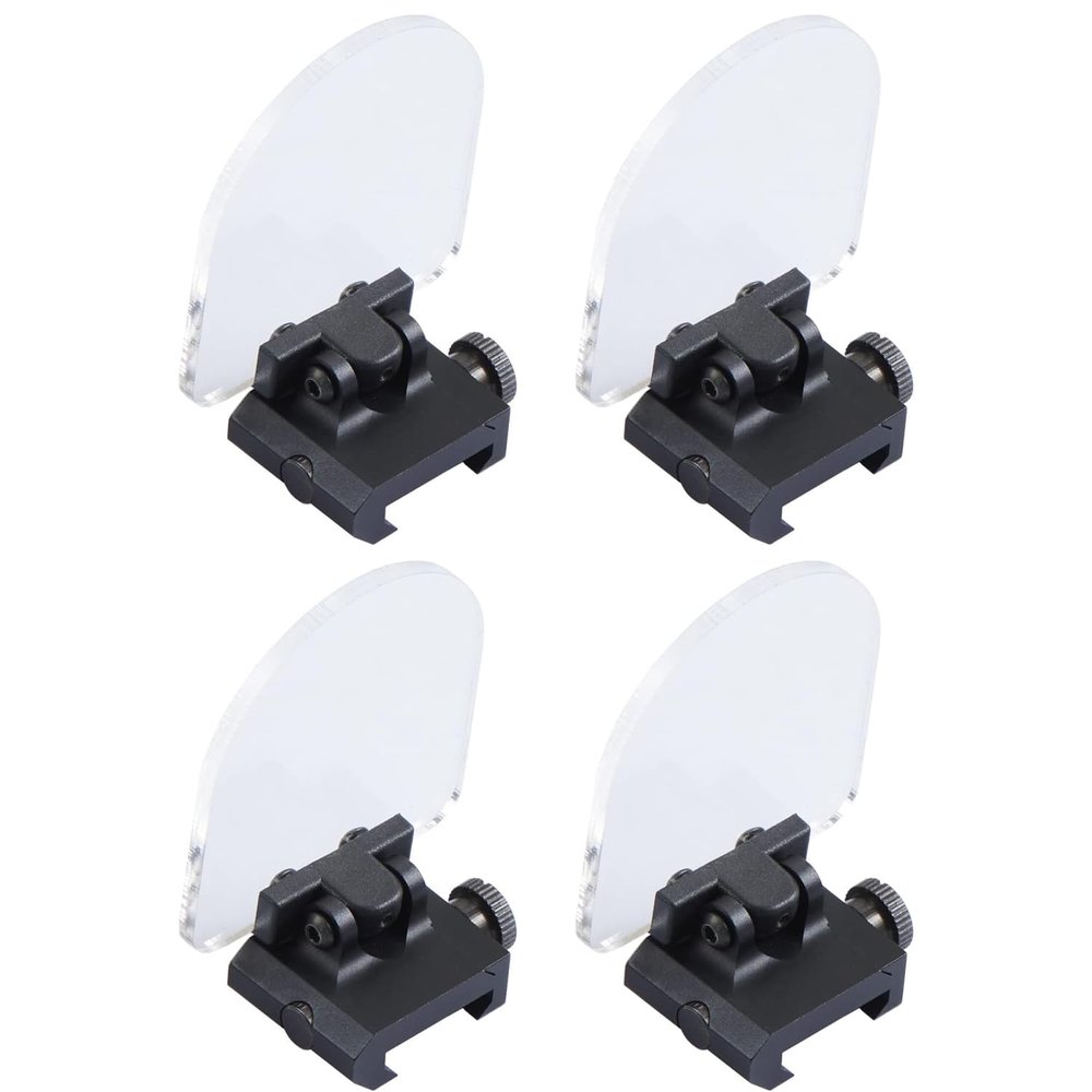 Lancer Tactical Airsoft Foldable Lens Shield Rail Mounted Lens Protector Bulk Airsoft Dot Sight Reflex Scope Screen Protector- 4 Pack (Black)