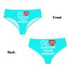 Custom Panties for women Personalized Thongs with Photo Personalized Sexy Funny Underwear for Wife Mother's Day Put Your Photo On It 2 Sides Print 3X-Large Cyan view 4