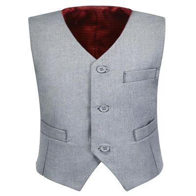 Visaccy Boys' Dress Vests - Formal & Communion Suits in Light Gray Size 8