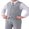 Visaccy Boys' Dress Vests - Formal & Communion Suits in Light Gray Size 8 view 3