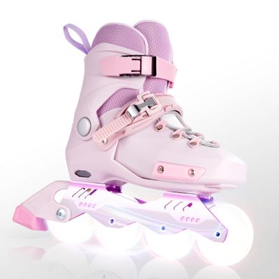 SWAY Adjustable Inline Skates for Kids, Teens and Adults, All Wheels Light Up High Performance Roller Skates for Boys and Girls Ideal for Roller Skate (Purple, Small-Little Kid11C-1 US)