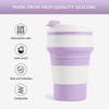 2Pcs Collapsible Cup for Traveling, Collapsible Silicone Travel Cup for Hot and 2 Drinks, Leak Proof Silicone Folding Travel Coffee Mug for Camping & Hiking, BPA Free 12oz Purple view 2