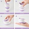 2Pcs Collapsible Cup for Traveling, Collapsible Silicone Travel Cup for Hot and 2 Drinks, Leak Proof Silicone Folding Travel Coffee Mug for Camping & Hiking, BPA Free 12oz Purple view 4