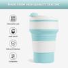 2Pcs Collapsible Cup for Traveling, Collapsible Silicone Travel Cup for Hot and 2 Drinks, Leak Proof Silicone Folding Travel Coffee Mug for Camping & Hiking, BPA Free 12oz Blue view 2