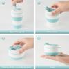 2Pcs Collapsible Cup for Traveling, Collapsible Silicone Travel Cup for Hot and 2 Drinks, Leak Proof Silicone Folding Travel Coffee Mug for Camping & Hiking, BPA Free 12oz Blue view 4