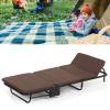 WDFYJ Camping Cot with Comfortable Mattress Cots for Sleeping Folding Cot Camping Bed Portable Include for Home Travel Adults Vacation Outdoor(Brown) view 1