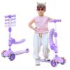 TONBUX Kids Scooter with Seat, 3 Wheels Scooter with PU Luminous Wheels, Non-Slip Handle and Wide Deck, Sensitive Brakes, 4-Level Adjustable Height, Scooters for Kids 28 Years Purple view 1
