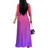 Summer Dresses for Women Tummy Control Sexy 3/4 Sleeves Deep V-Neck Flowy Floor Length Plus Size Maxi Dress with Belt view 2