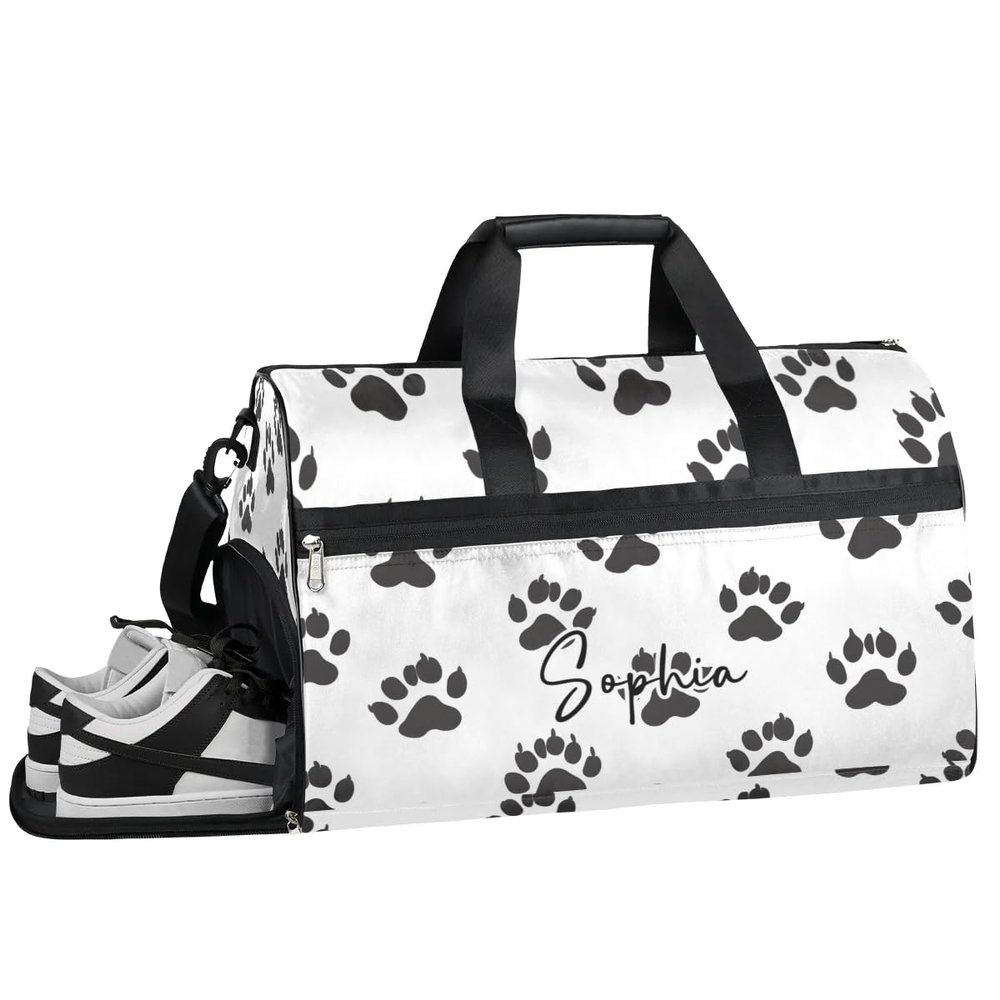 Paws Gym Bag for Adults Personalized Duffel Bag for Men Large luggage Bags for Women Travel Tote Bag Gym Accessories for Men Women
