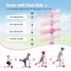TONBUX Kids Scooter with Seat, 3 Wheels Scooter with PU Luminous Wheels, Non-Slip Handle and Wide Deck, Sensitive Brakes, 4-Level Adjustable Height, Scooters for Kids 28 Years Pink view 3