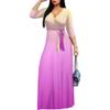 Summer Dresses for Women Tummy Control Sexy 3/4 Sleeves Deep V-Neck Flowy Floor Length Plus Size Maxi Dress with Belt view 1