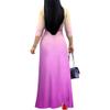 Summer Dresses for Women Tummy Control Sexy 3/4 Sleeves Deep V-Neck Flowy Floor Length Plus Size Maxi Dress with Belt view 2